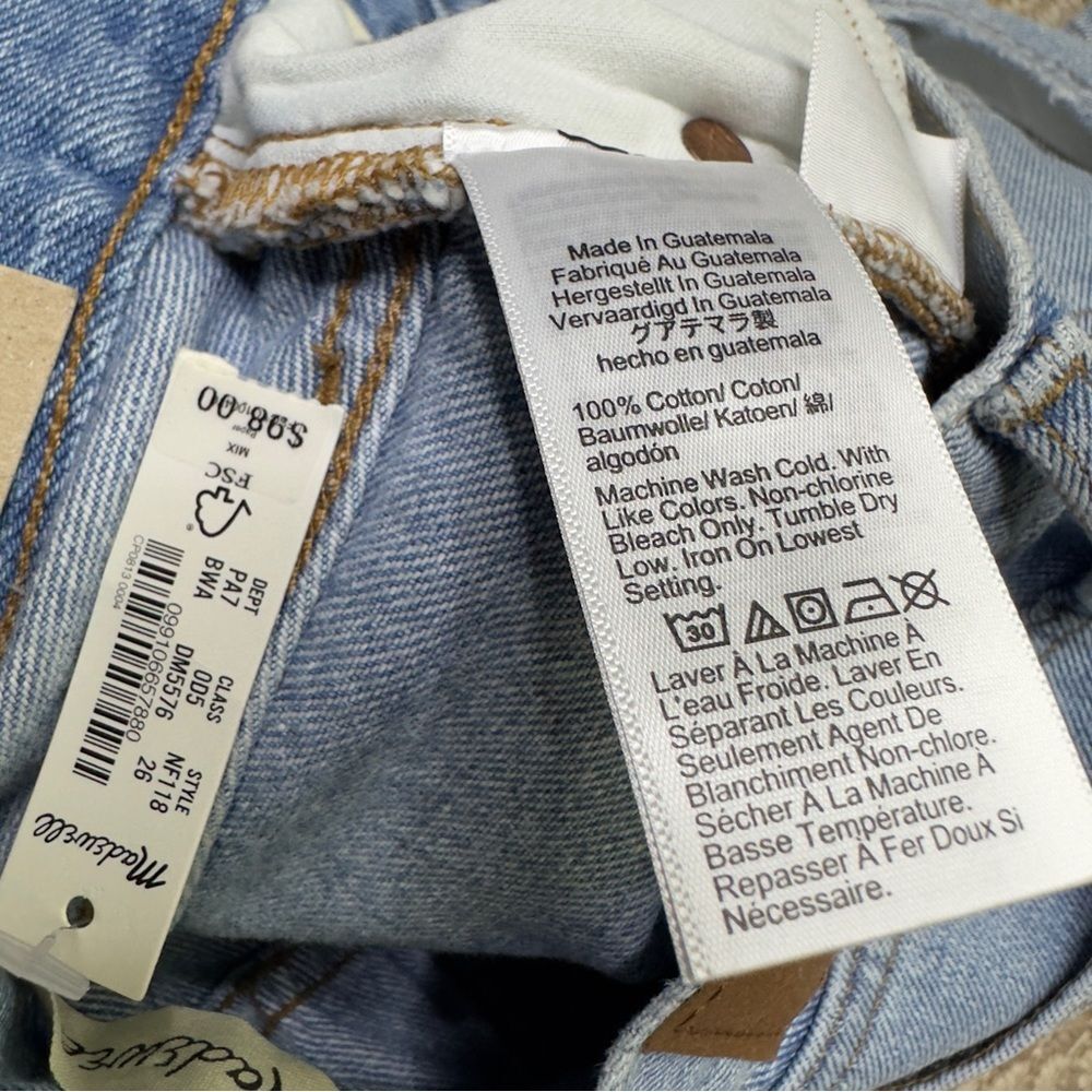 Madewell Tall Baggy Straight Jeans Size 26 - Picture 7 of 9
